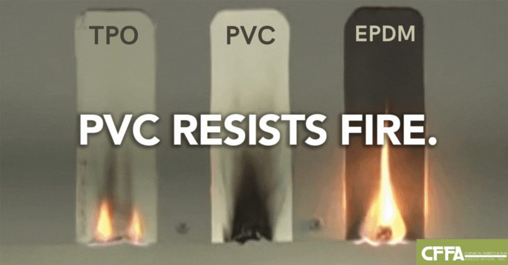 Pvc Flame Color The Fire Resistance of PVC (Vinyl) Roofing - Vinylroofs.org